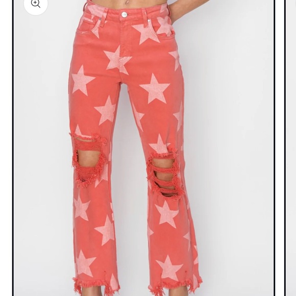 Risen: Starstruck High Rise Distressed Cropped Flare Jeans - Picture 3 of 10